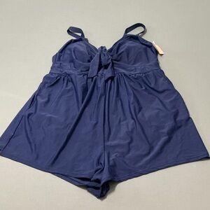 BloomChic Navy One Piece Swimsuit Romper 22-24 NWT